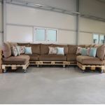 Paletové sedenie Golden Garden GG94/1 - Podsedáky a Vankúše "FIT IN" 120cm x 80cm x 15cm - penový granulát - capuccino